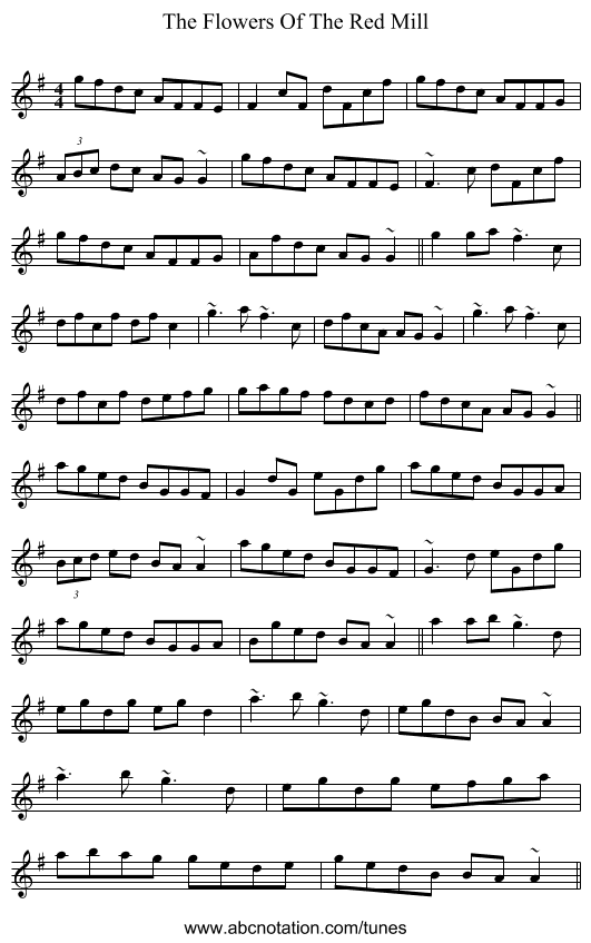 The Flowers Of The Red Mill - staff notation