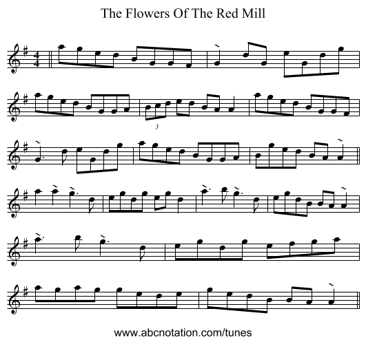 The Flowers Of The Red Mill - staff notation