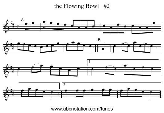 the Flowing Bowl #2 - staff notation