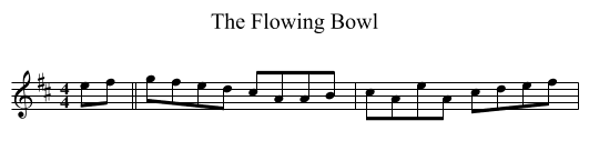 The Flowing Bowl - staff notation