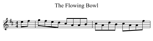 The Flowing Bowl - staff notation