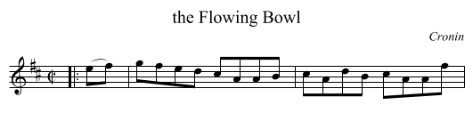 the Flowing Bowl - staff notation