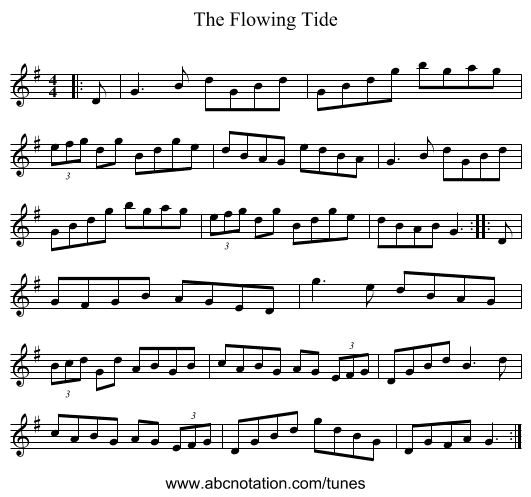 The Flowing Tide - staff notation