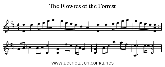 The Flowres of the Forrest - staff notation