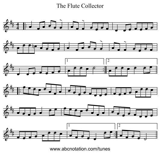 The Flute Collector - staff notation