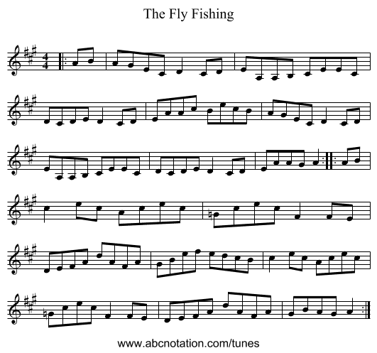 The Fly Fishing - staff notation