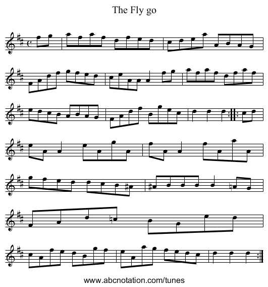 The Fly go - staff notation