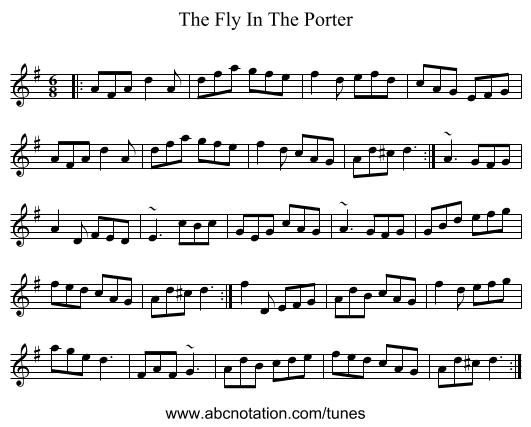The Fly In The Porter - staff notation