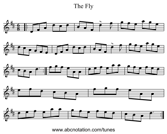 The Fly - staff notation