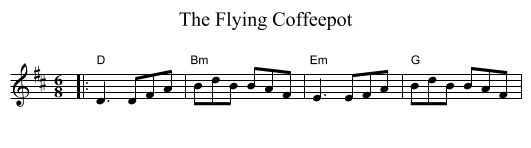 The Flying Coffeepot - staff notation