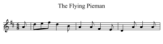 The Flying Pieman - staff notation