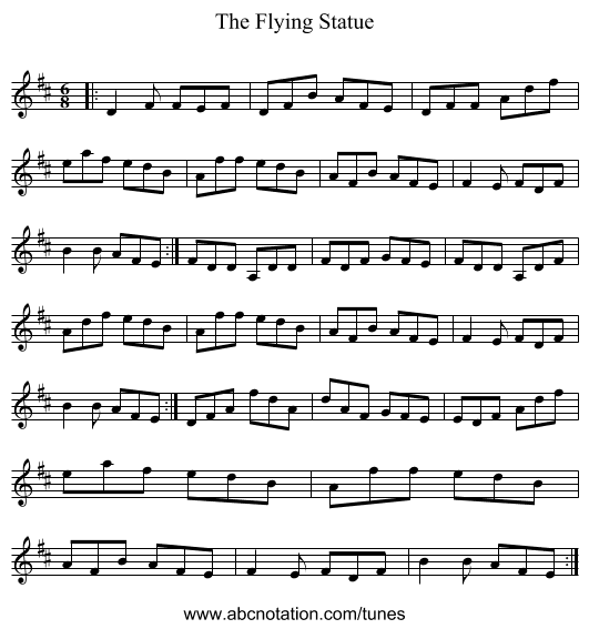 The Flying Statue - staff notation