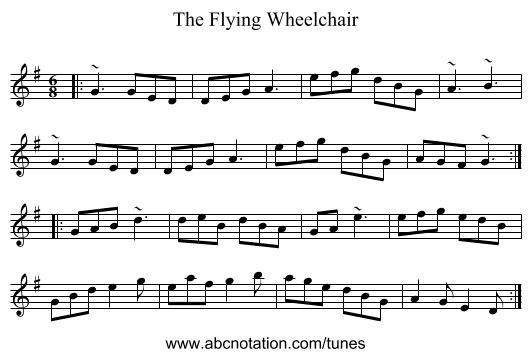 The Flying Wheelchair - staff notation