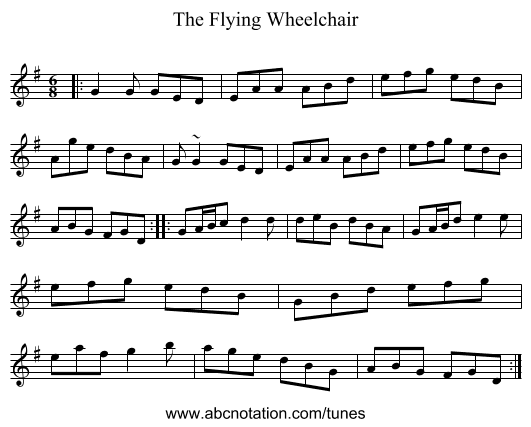 The Flying Wheelchair - staff notation