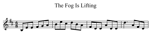The Fog Is Lifting - staff notation