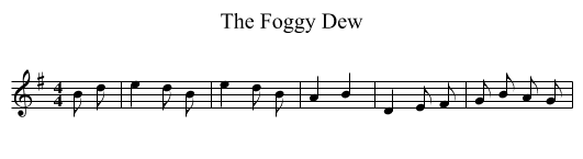 The Foggy Dew - staff notation