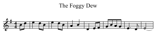 The Foggy Dew - staff notation