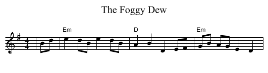 The Foggy Dew - staff notation