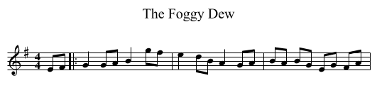 The Foggy Dew - staff notation