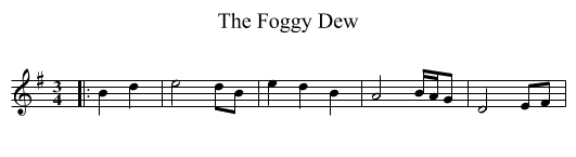The Foggy Dew - staff notation