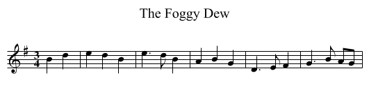 The Foggy Dew - staff notation