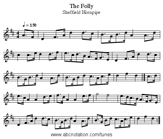 The Folly - staff notation