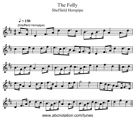 The Folly - staff notation