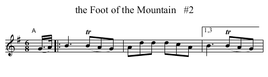 the Foot of the Mountain   #2 - staff notation