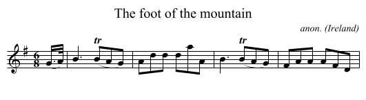 The foot of the mountain - staff notation
