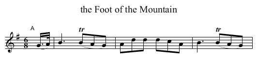 the Foot of the Mountain - staff notation