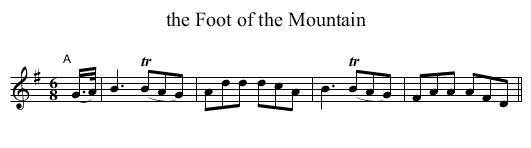 the Foot of the Mountain - staff notation