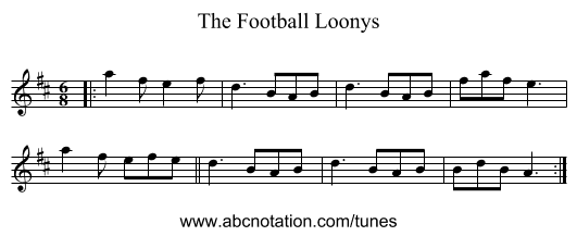 The Football Loonys - staff notation