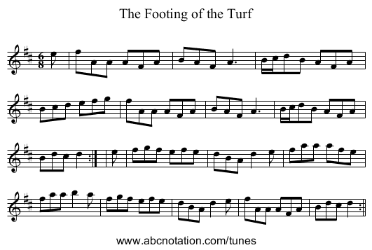 The Footing of the Turf - staff notation