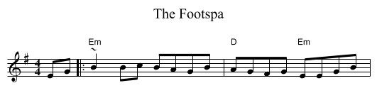 The Footspa - staff notation