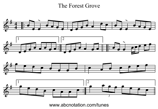 The Forest Grove - staff notation