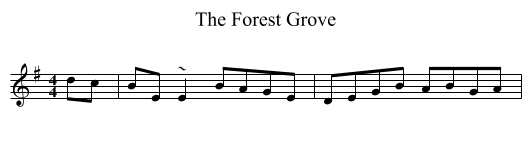 The Forest Grove - staff notation