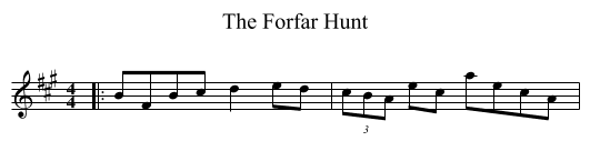 The Forfar Hunt - staff notation