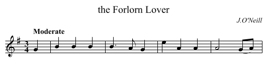 the Forlorn Lover - staff notation