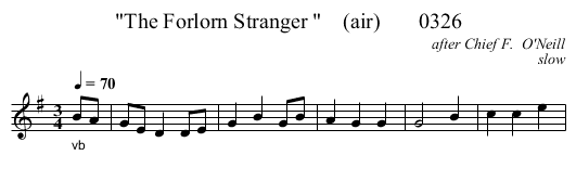 The Forlorn Stranger     (air)       0326 - staff notation