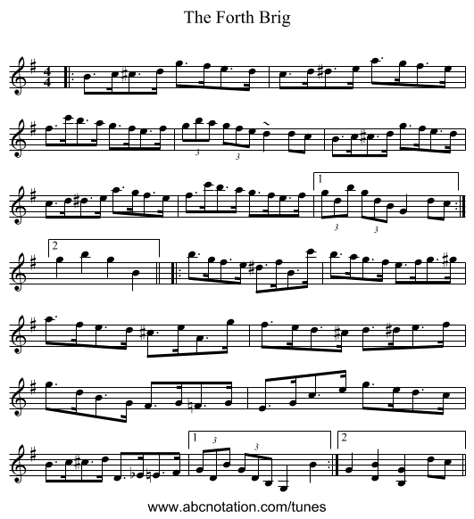 The Forth Brig - staff notation