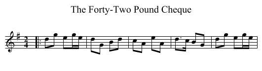 The Forty-Two Pound Cheque - staff notation