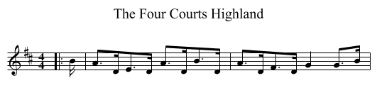 The Four Courts Highland - staff notation