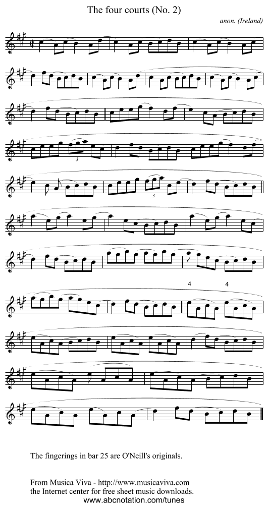 The four courts (No. 2) - staff notation