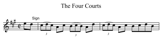 The Four Courts - staff notation