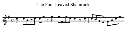 The Four Leaved Shamrock - staff notation