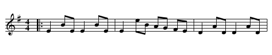 The Four Mile Stone - staff notation