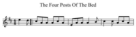 The Four Posts Of The Bed - staff notation