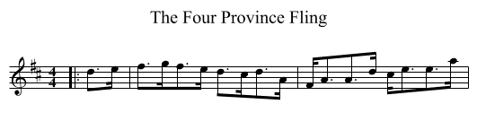 The Four Province Fling - staff notation