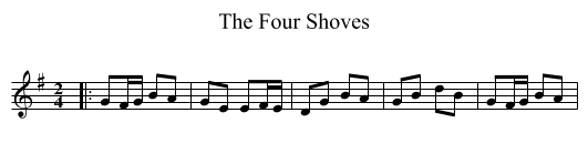 The Four Shoves - staff notation