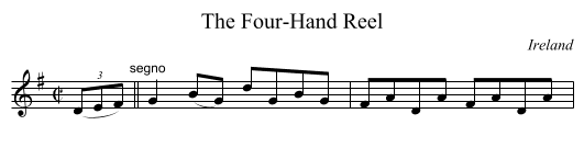 The Four-Hand Reel - staff notation